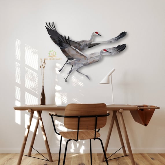 Sandhill Crane Metal Wall Art, Sandhill Crane Metal Sign, Vintage