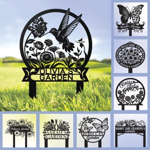 Custom Metal Garden Sign with Stake, Every Garden Design, Personalized Garden Name Sign, Yard Decor, Gift for Mom/ Grandma