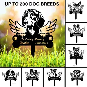 Custom Dog Memorial Garden Metal Stake, Personalized Dog Memorial Gift, Pet Grave Marker, Loss of Dog Sympathy Gift, Dog Remembrance Stake