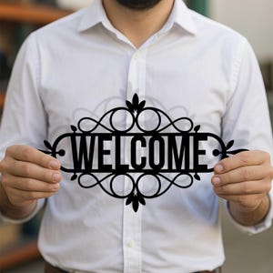 Outdoor Welcome Sign, Welcome Metal Sign, Front Porch Wall Art, Front Door/ Porch Decor, Wedding Gift Idea, Housewarming Gift