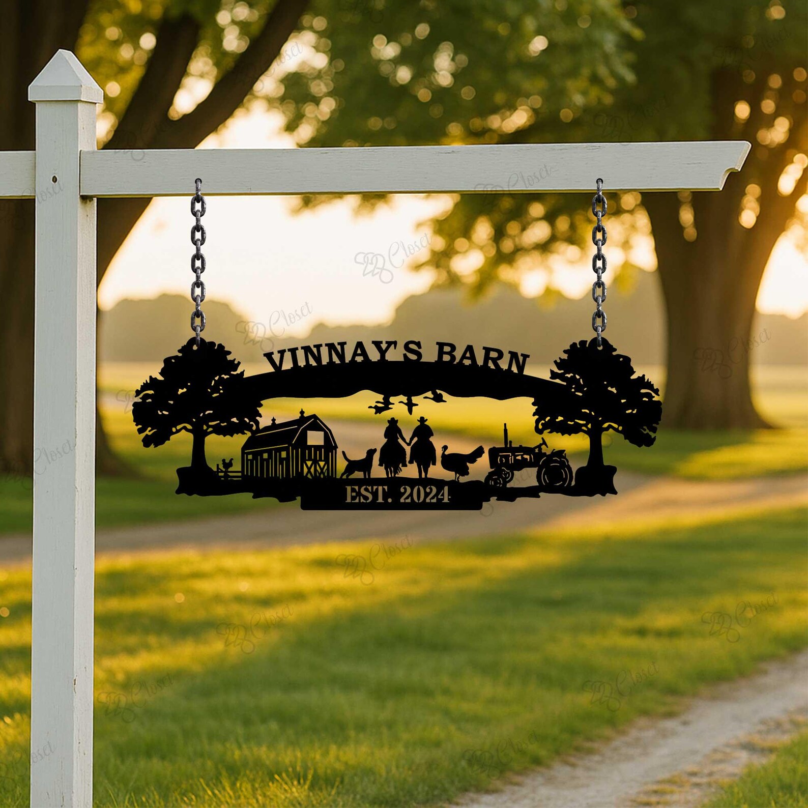 Personalized Metal Farm Sign, Metal Ranch Entrance Signs, Custom Farm ...