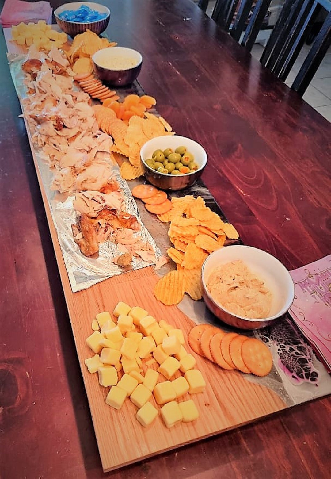 Designer Resin and Timber 120cm Grazing Table 3 Bowls Etsy