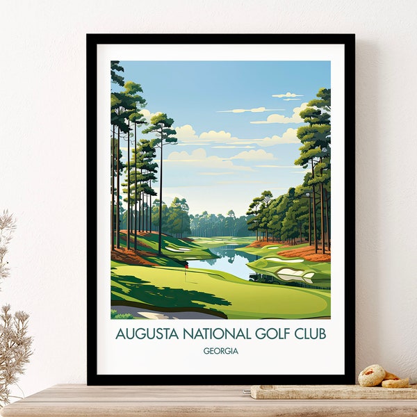 Augusta National Golf Club Georgia Augusta Poster Wall Art Print Poster Framed Art Gift