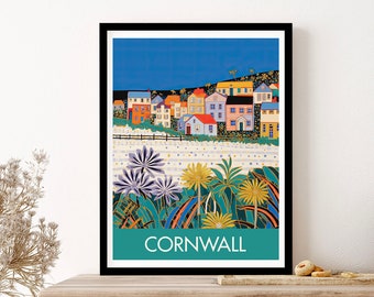Cornwall Town Engeland Travel Print Schilderij Wall Art Print Poster Ingelijste kunstcadeau