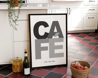 Coffee Cafe Typography Gift Kitchen Idea Wall Art Print Poster Framed Art Gift