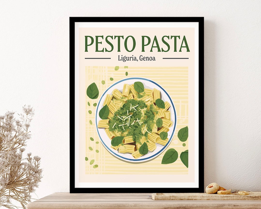 Pesto Pasta Green Wall Art Print Poster Framed Art Gift - Etsy Canada