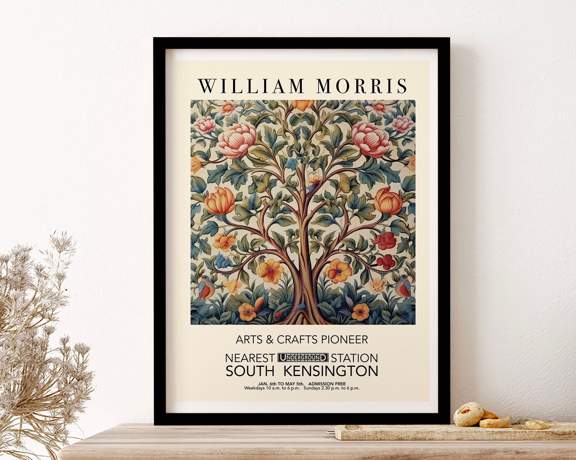 William Morris Print Exhibition Poster Tree of Life Wall Art Print Poster  Framed Art Gift 