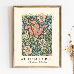 William Morris John Henry Dearle Poster Botanical Flowers Pattern Textile Digital Download