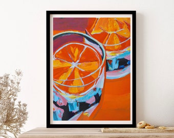 Negroni Cocktail Oranges Wall Art Print Poster Framed Art Gift