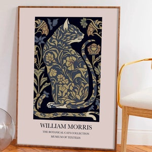 William Morris Cats Digital File, William Morris Art Prints, Exhibition Posters, Museum Prints, Floral Art Print, Cat Poster, Wall Art