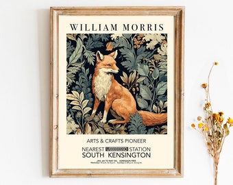 William Morris Print Exposición Cartel Fox Print Descarga digital