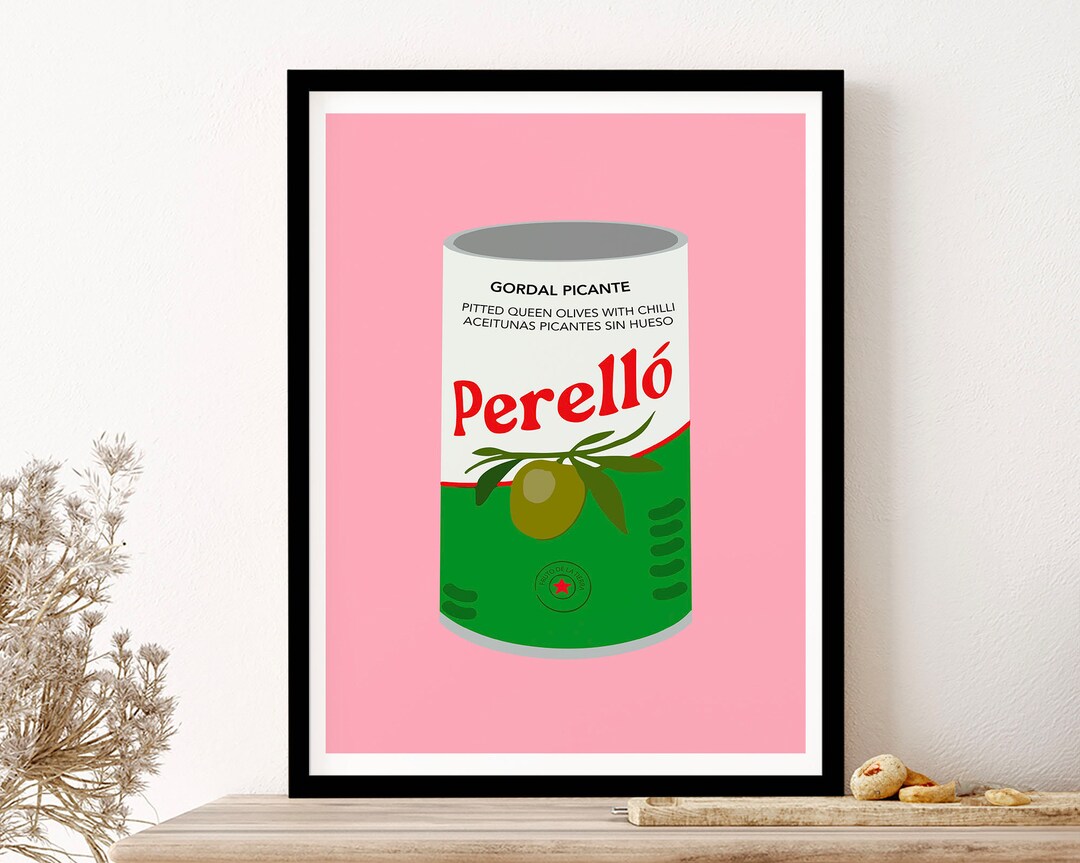 Perello Olives Pink Kitchen Wall Art Print Poster Framed Art Etsy
