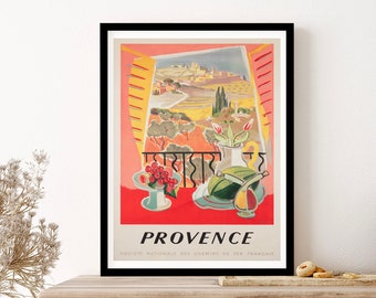 Provence French Railway Travel Window Poster Jal Wall Art Print Poster Framed Art Gift
