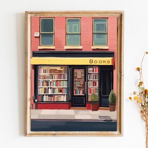 Bookshop art print, Bookshop art, Book art print, Reading art print, Bookworm art Digital Download