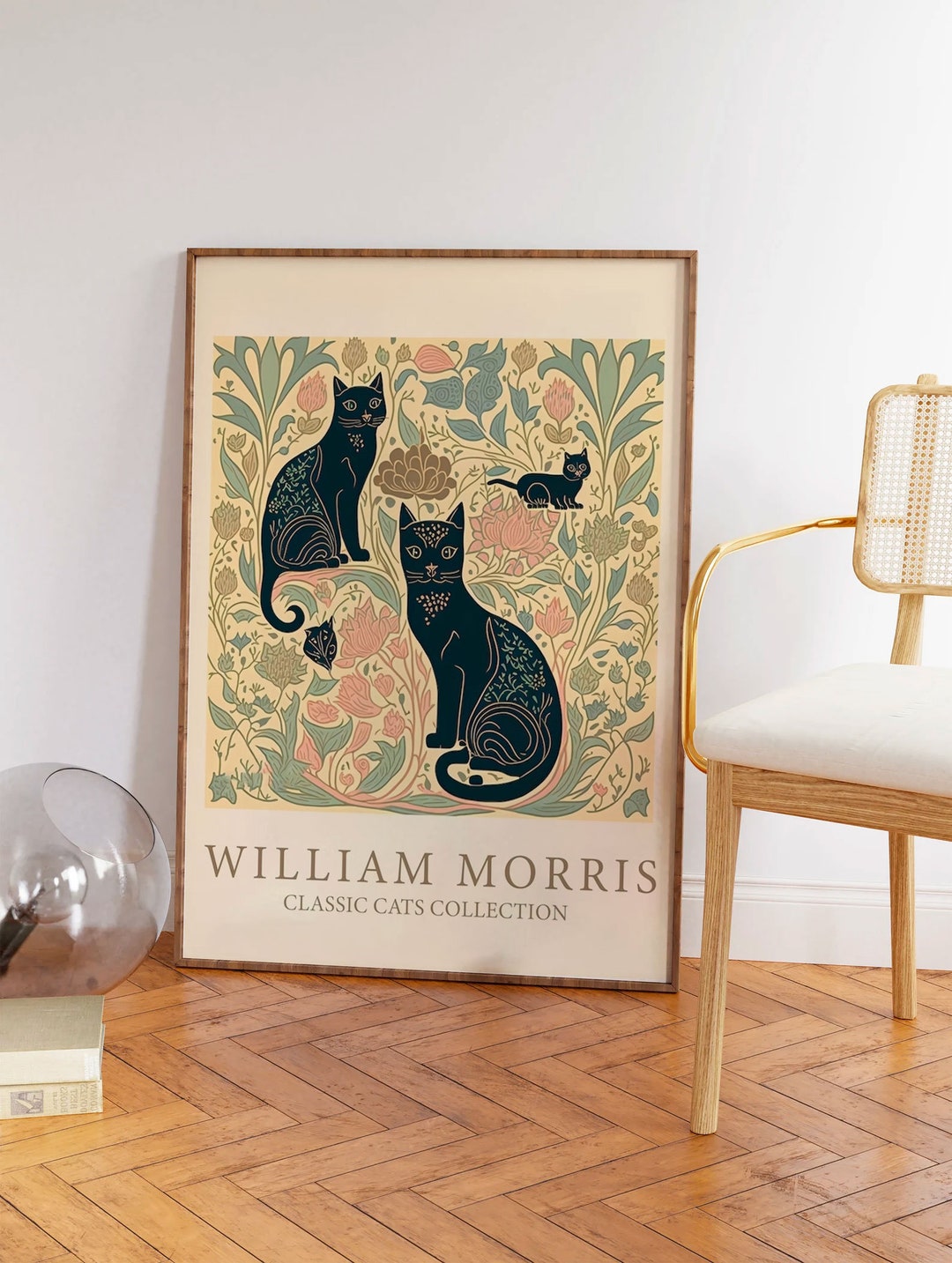 William Morris Cats Digital Poster William Morris Art Prints Etsy