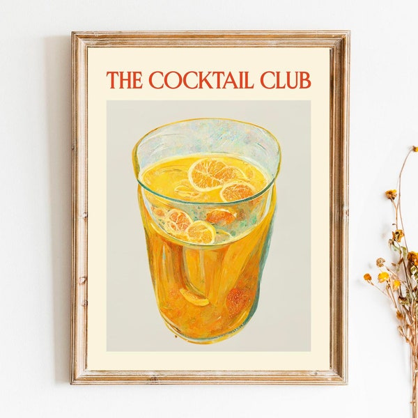 Cocktail Club Art Print, Téléchargement numérique instantané, Améliore l’ambiance du cocktail, Cadeau d’hôtesse parfait, Art de la cuisine