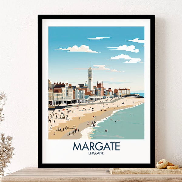 Margate Travel Print England Beach Poster Wall Art Print Poster Framed Art Gift