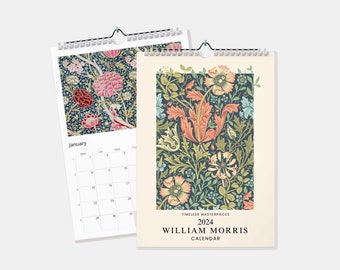 2024 Wandkalender: William Morris Originals 2025 Option - Kunsthandwerk - Weihnachtsgeschenk - Geschenk für sie
