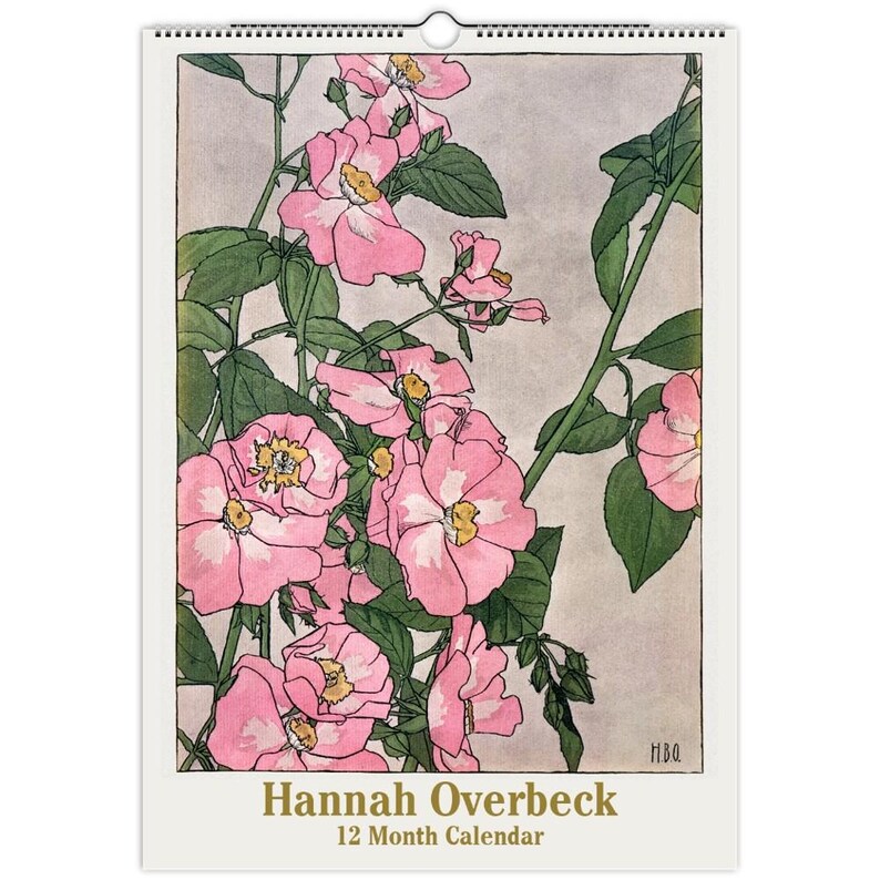 2024 2025 Calendário Midyear Vintage Botanical Hannah Overbeck