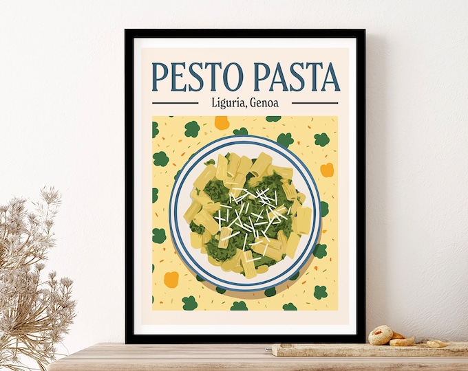 Pesto Pasta Wall Art Print Poster Framed Art Gift