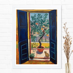 Henri Matisse Tuscany Italy Cat By The Window Mediterranean Wall Art Print Poster Framed Art Gift image 3