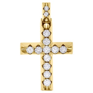 Round Cut Moissanite Jesus Holy Cross Pendant Elegance Religious Large Pendant For Men & Women Cross Hip Hop Pendant Necklace Unisex Pendant