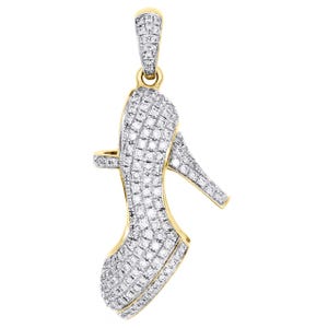 Stiletto Heel Diamond Pendant 1.15 CT VVS1 Moissanite Diamond Iced Out Ladies Heel Pendant 925 Sterling Silver Hip Hop Bling Drip Jewelry