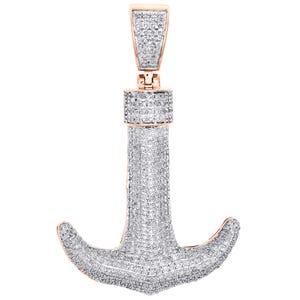 Wisiorek kotwica Naszyjnik kotwica żeglarza Moissanite Diament 14K różowe złoto Wisiorek kotwica Męski naszyjnik kotwica Ręcznie robiony prezent dla kobiet i mężczyzn