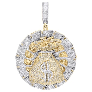 Ciondolo a medaglione con sacco di soldi VVS1 Moissanite Iced Money Bag Ciondolo in argento sterling 925 Bling Iced Jewelry Ciondolo Hip Hop Gioielli personalizzati