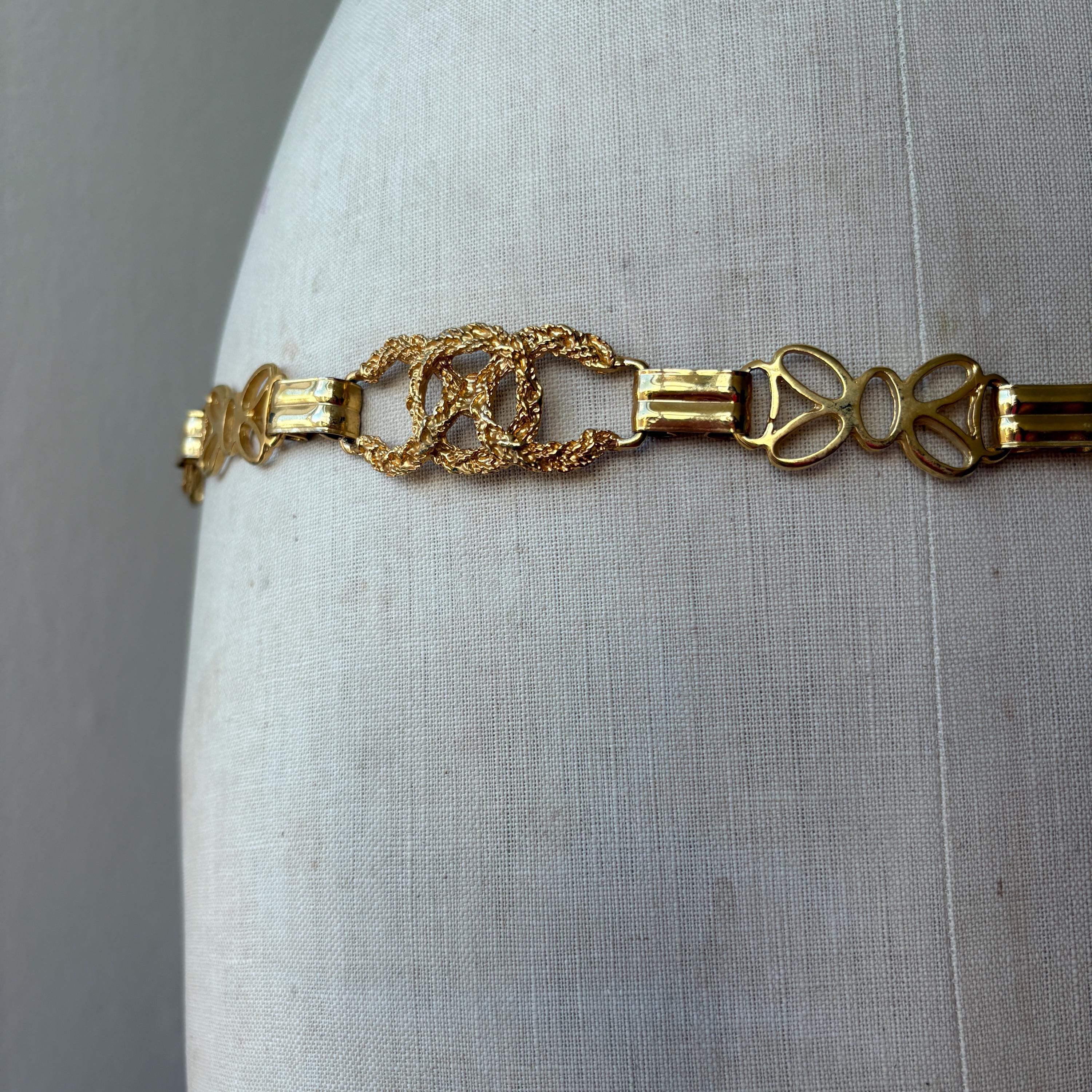 ヴィンテージ サイン入り GUCCI デザイナー ゴールドトーン チェーン