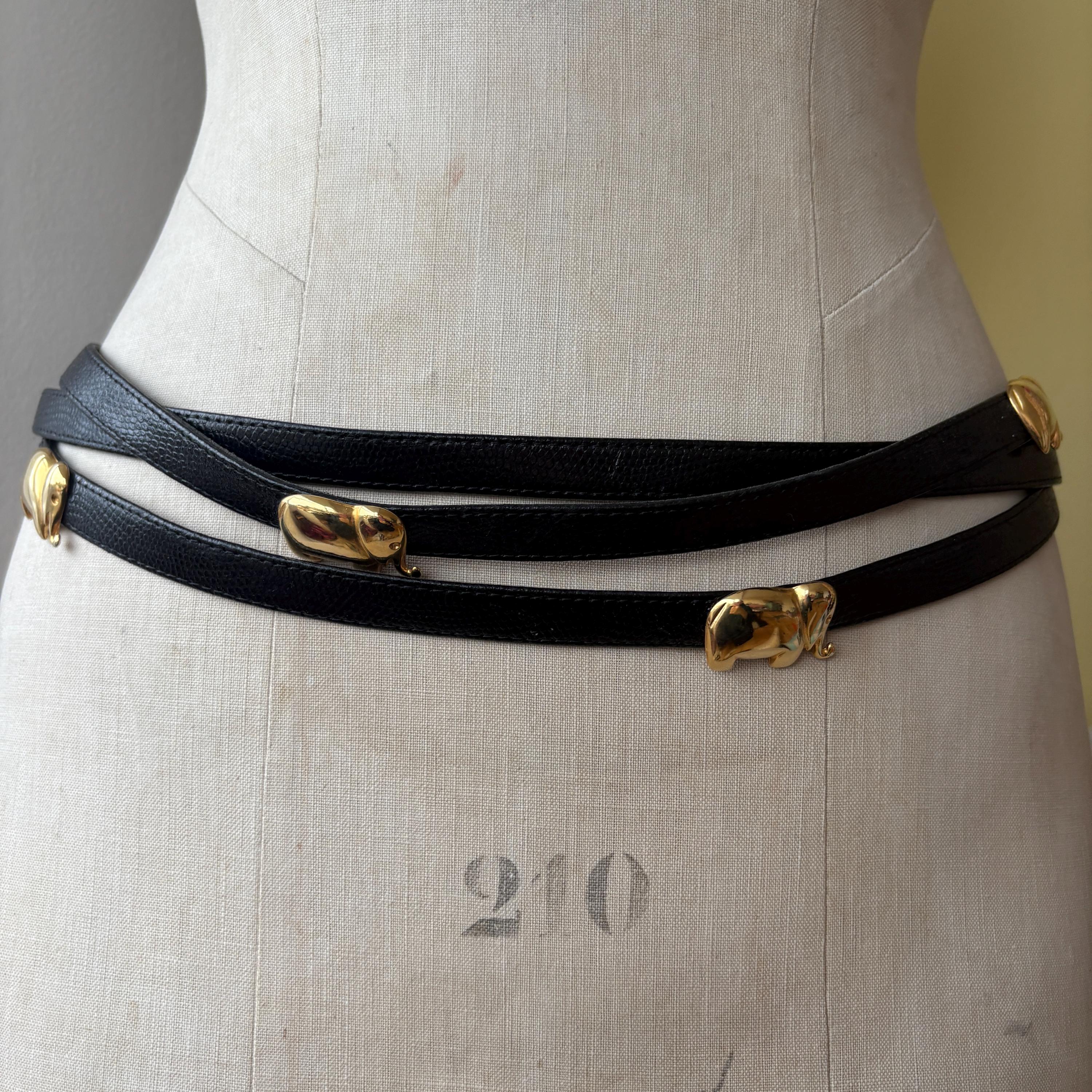 Catherine Carson burgundy‎ leather strap belt silver elephant & drop chain small talking TRENDS with Alyssa & Sarah! we have been so inspired  main image 4