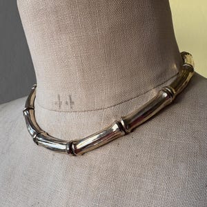 Vintage signed Piscitelli designer bamboo chain necklace | gold chain necklace, Piscitelli necklace, bamboo link necklace, gold necklace