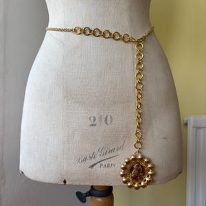 Vintage gold chunky coin charm chain belt | retro gold chain link belt vintage gold body jewellery chunky chain retro jewellery belly chain