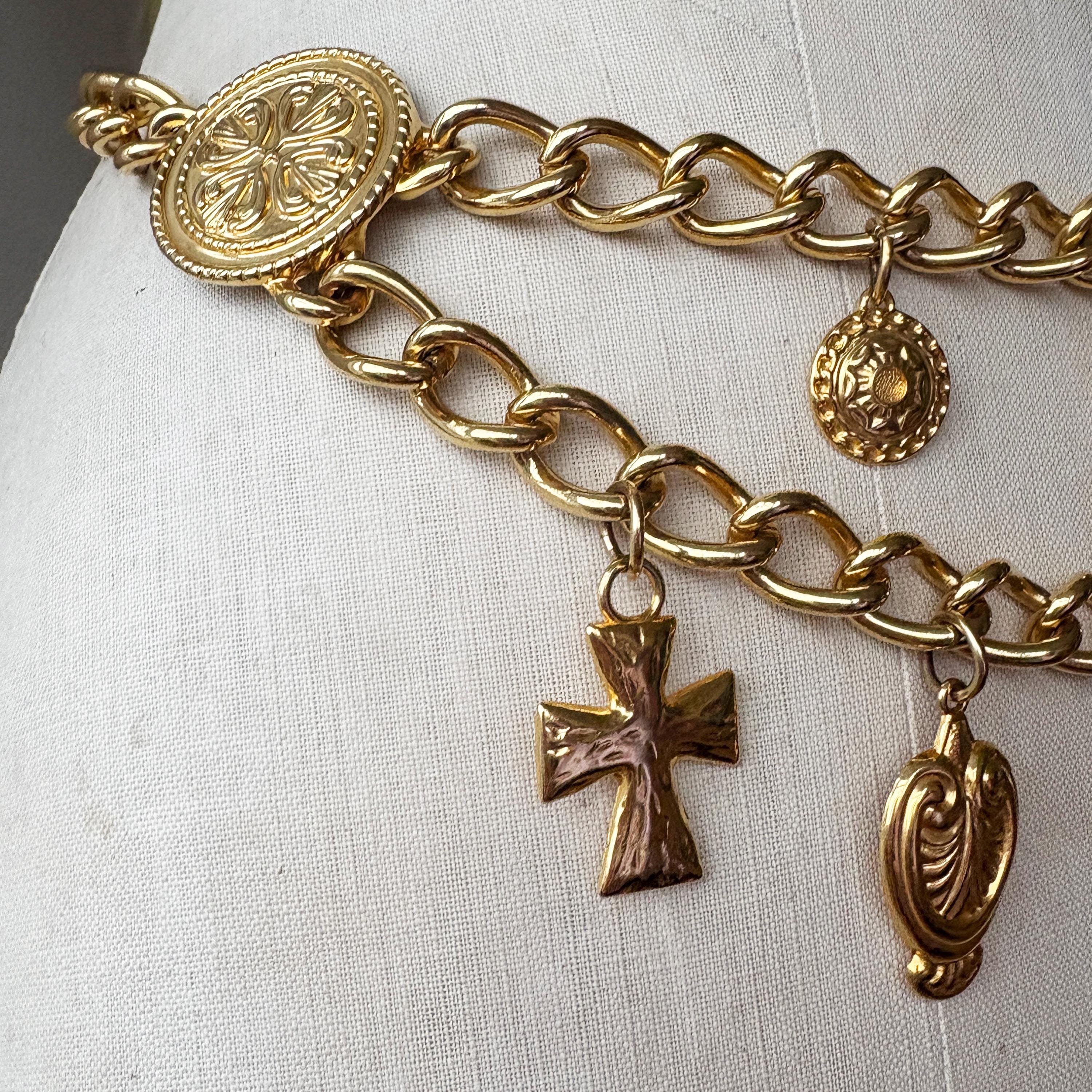 Rare Signed ESCADA Designer Gold Chain Charm Belt | ESCADA  display picture 3