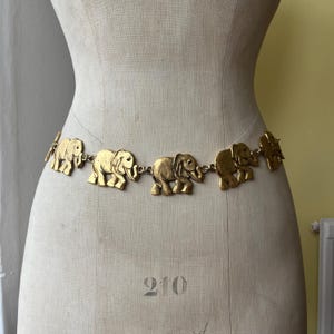 Rare vintage French Jacky De G 1980s chunky gold elephant chain belt | adjustable designer gold belt body jewellery chunky chain retro belt