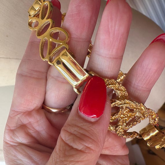 ヴィンテージ サイン入り GUCCI デザイナー ゴールドトーン チェーン