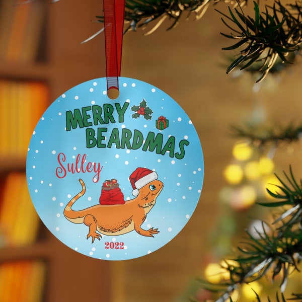 Cute Personalized Bearded Dragon 2023 Christmas Ornament - Lizard Reptile Family Ornament Gift