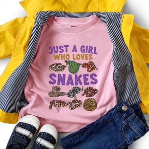 Just A Girl Who Loves Snakes Shirts - Toddler and Youth Sizing! Snake Loving Child T-Shirts -