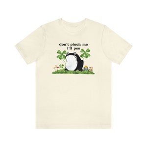 Cottagecore Frog Tee & Sweatshirt, Don't Pinch Me I'll Pee, Humorous Frog T-Shirt St Patrick's Day Aesthetic, Luck of the Irish Frog Gold image 6