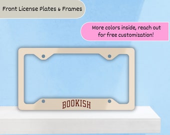 License Plate Frames, Bookish Vanity Tag Frame, Book License Plate Cover, Book Lover Gift, Book Related Birthday, Book Vibes Car Accessory