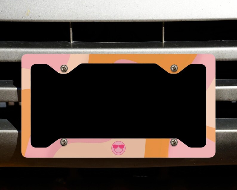 Pink License Plates Plate Frame Set Option Available Pink Etsy