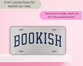 Front License Plate, Bookish Car Truck Tag, Bookish Car Accessory, Book Lover Driver Gift, Black Pink Sand License Plates, Book Gift Ideas
