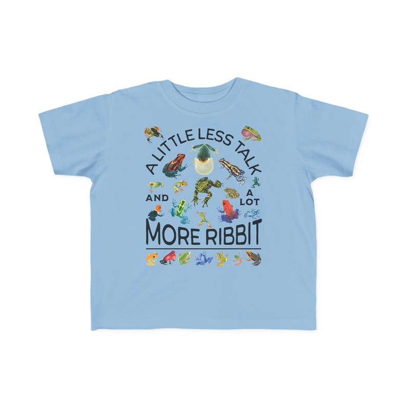 Lustiges Frosch-Shirt für Kinder, Landfrosch-Humorgeschenk, netter ästhetischer Frosch-Frosch, Frosch-Collage, gelber grüner Pfeilfrosch, Froschkröten-Geburtstagsgeschenk Light Blue
