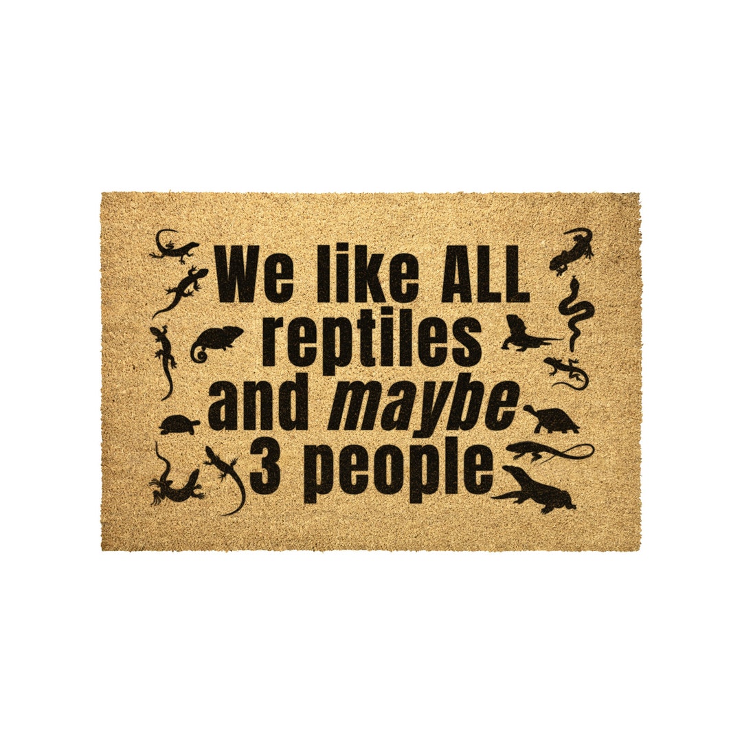 Reptile Lover Outdoor Mat, Funny Reptile Lizard Couple Gift, First Home Present, Introvert Home