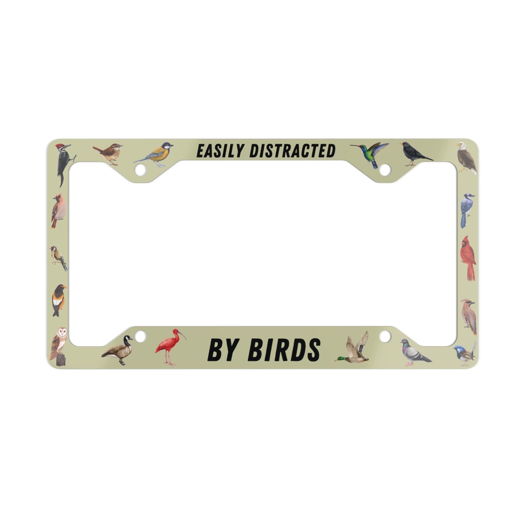 Bird Lover License Plate Frame, Metal Car Accessory, Birding Gift