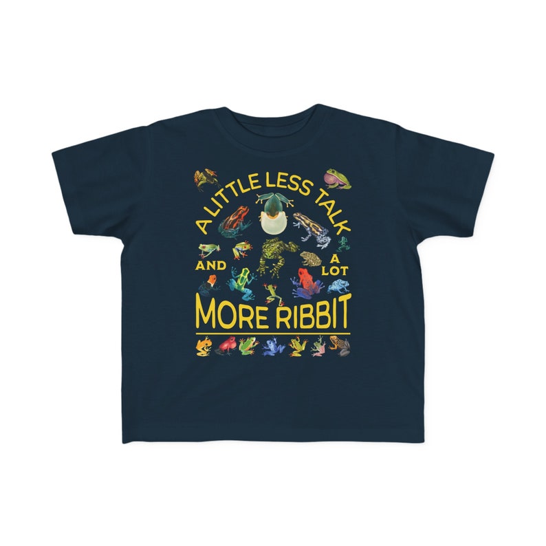 Lustiges Frosch-Shirt für Kinder, Landfrosch-Humorgeschenk, netter ästhetischer Frosch-Frosch, Frosch-Collage, gelber grüner Pfeilfrosch, Froschkröten-Geburtstagsgeschenk Navy