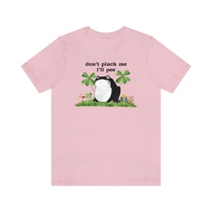 Cottagecore Frog Tee & Sweatshirt, Don't Pinch Me I'll Pee, Humorous Frog T-Shirt St Patrick's Day Aesthetic, Luck of the Irish Frog Gold Pink