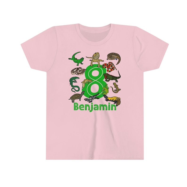 Reptil Geburtstag Shirt für Kinder Jugend und Kleinkind Sizing - Reptil-Liebhaber Geburtstags-Geschenke Pink