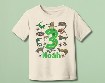 Reptile and Spider Birthday Shirt Kids Youth and Toddler Sizing - Reptile Insect Lover Birthday Gifts