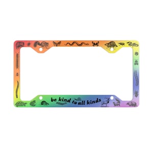 License Plate Frame, Rainbow Vibes, Be Kind To All Kinds, Critters & Bug Animals Car Accessories, Support Nature, Earth Day Gift, Cool Kids